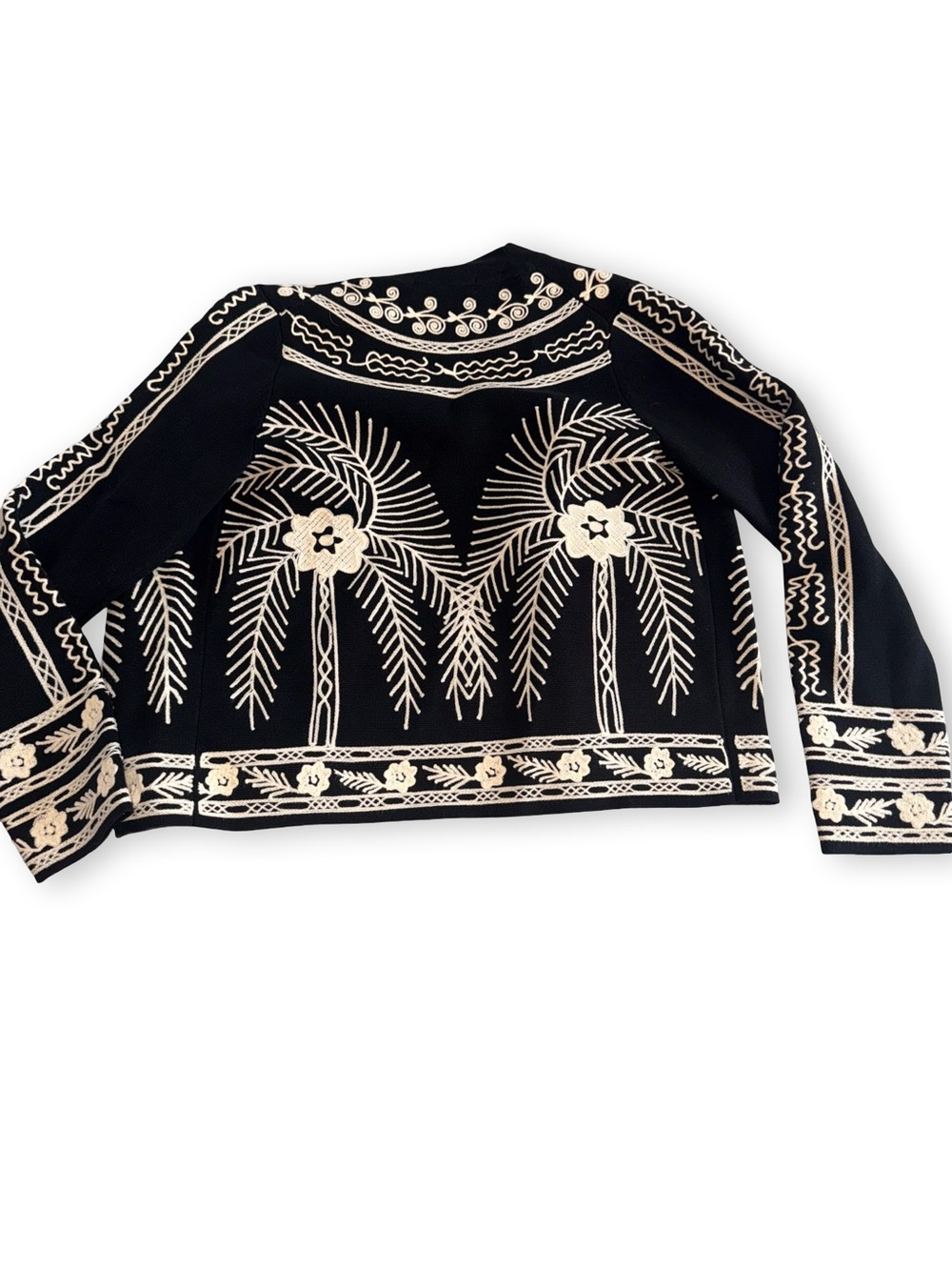 Boden Embroidered Black & Cream Boxy Jacket - Picture 4 of 4